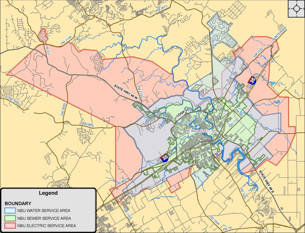 NBU Service Area Map