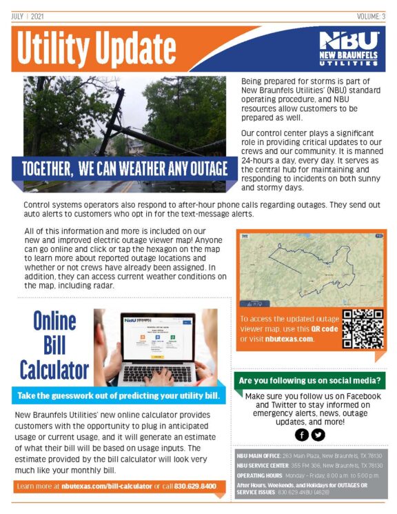 NBU Utility Update and Conservation Corner Newsletter July 2021 New