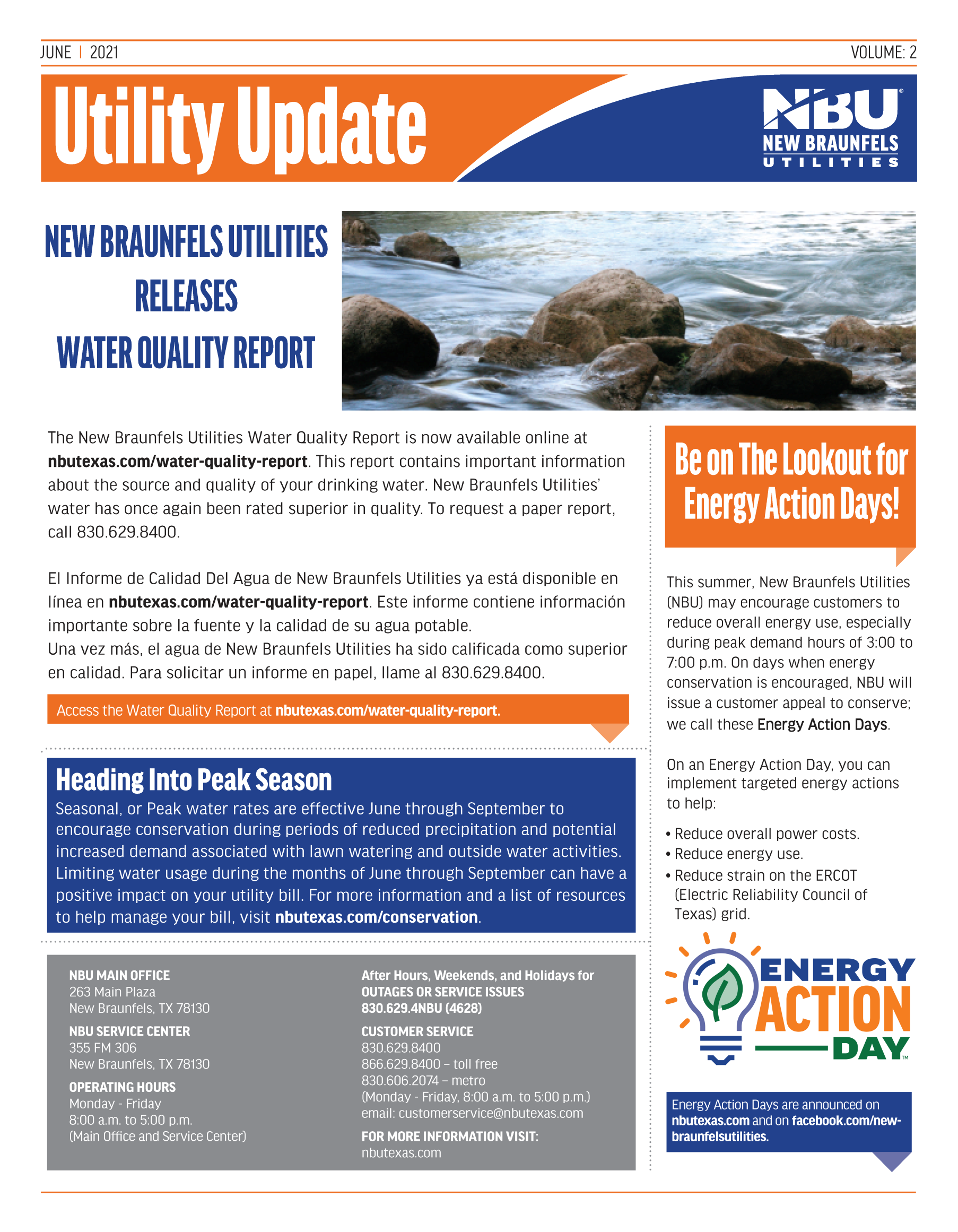 NBU Utility Update and Conservation Corner Newsletter June 2021 New