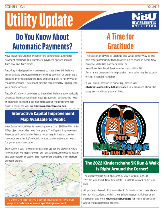 NBU Utility Update and Conservation Corner Newsletter December 2021