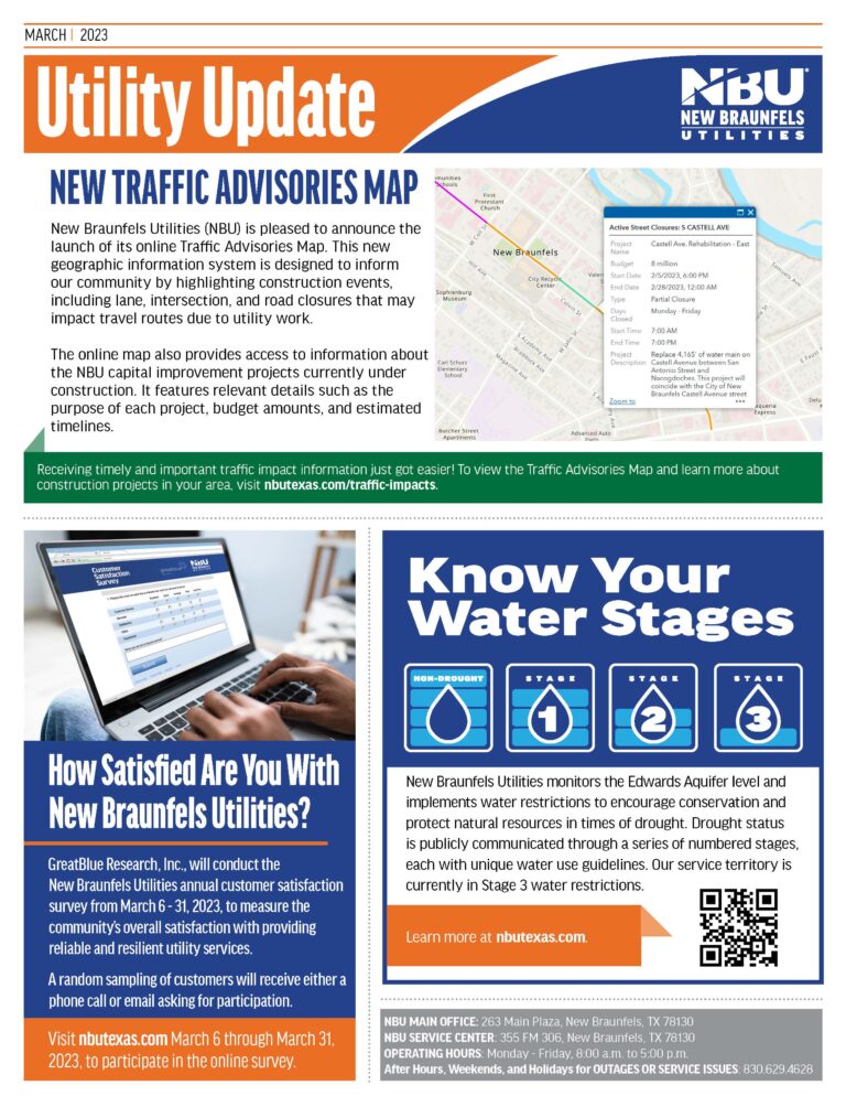 NBU Utility Update and Conservation Corner Newsletter March 2023