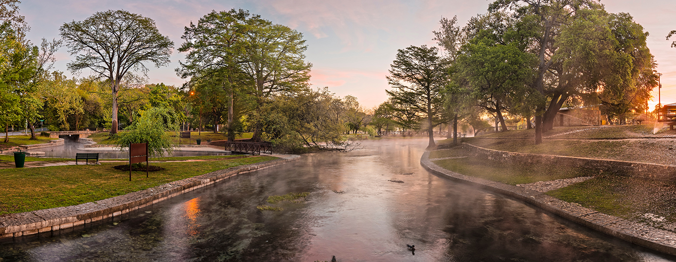 River running through Landa park