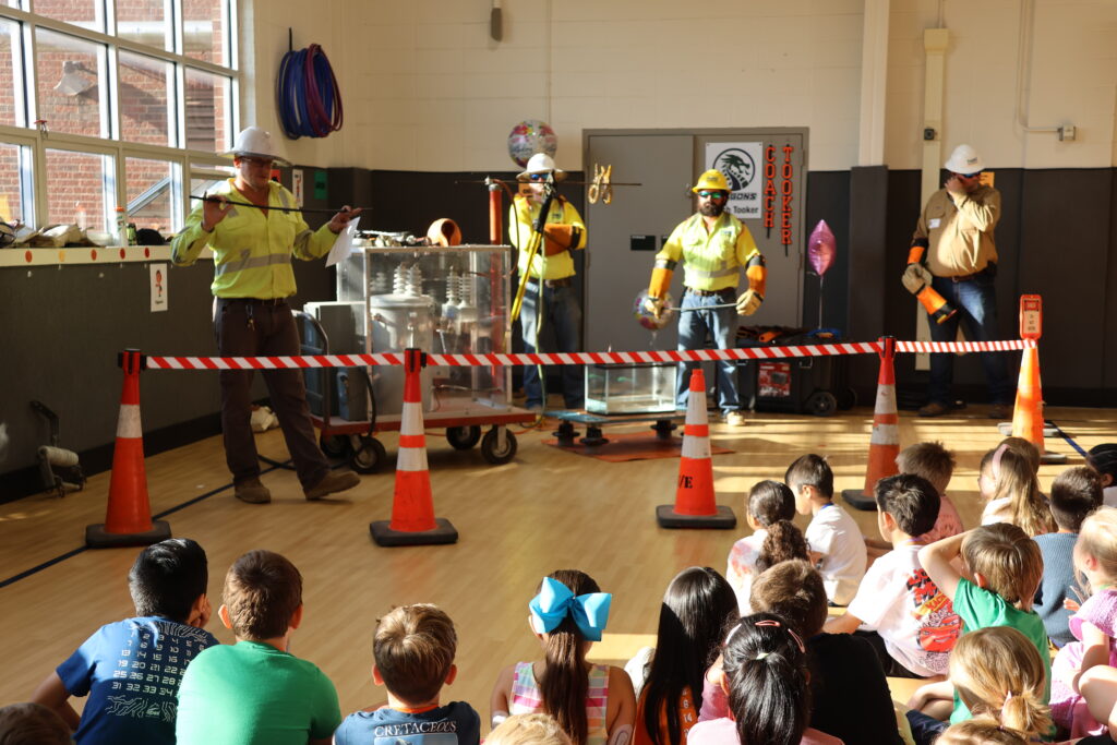 Arcing demonstration performed by NBU staff at Elementary School