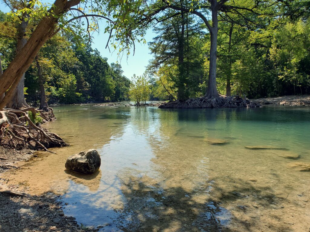 View of the water along the Guadalupe River