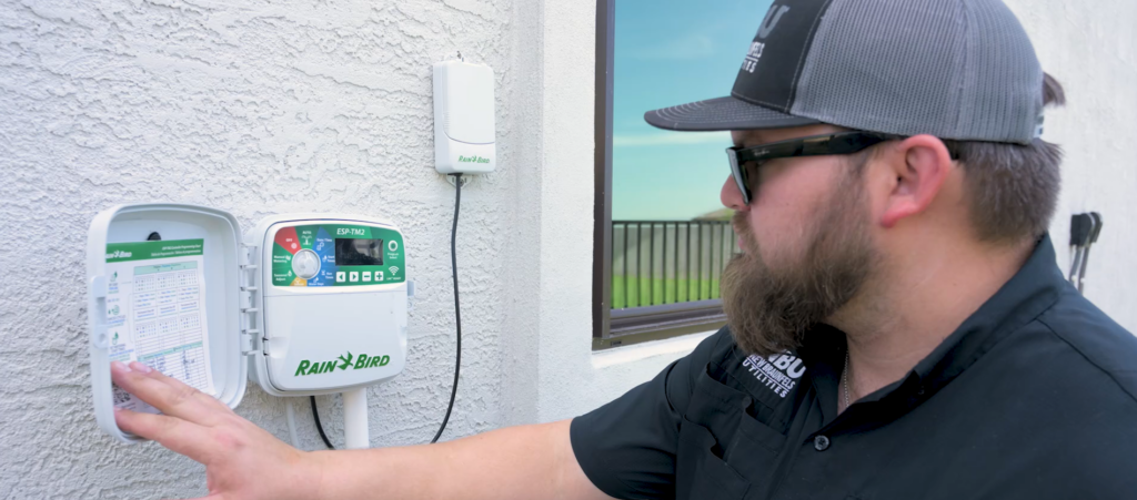 NBU employee assessing Irrigation controller