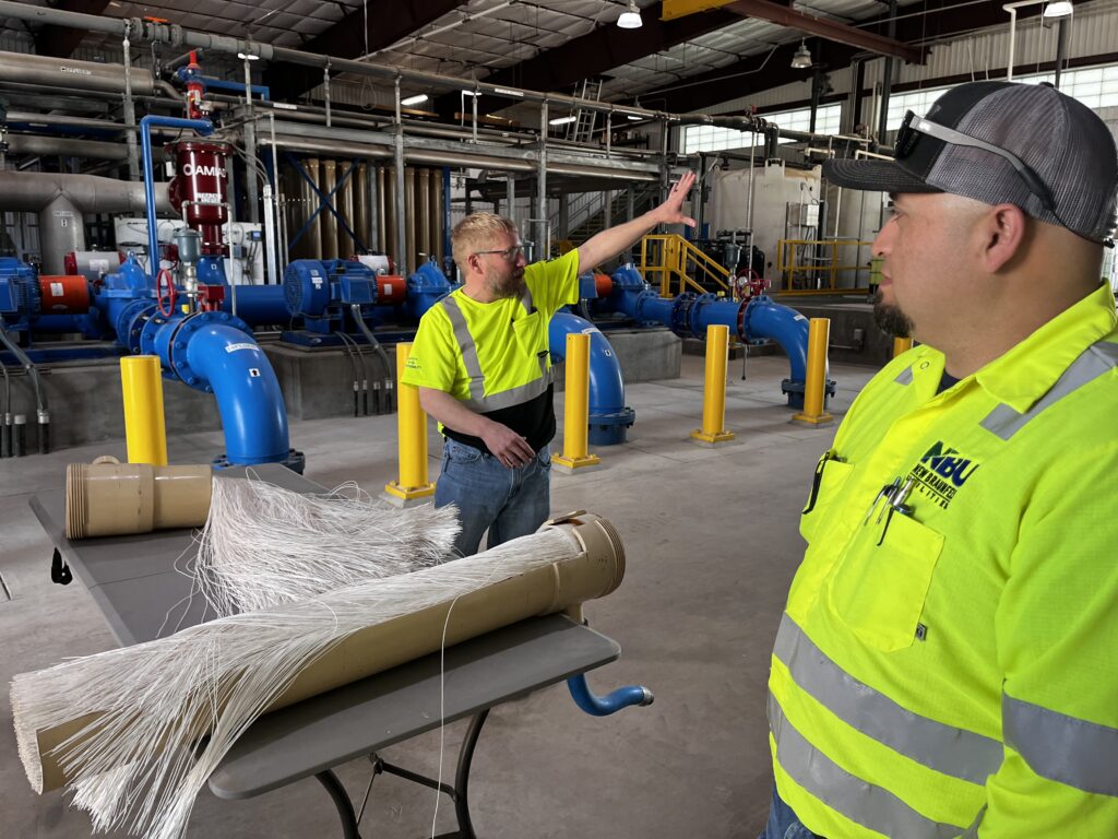NBU staff giving community members a tour of our treatment plant