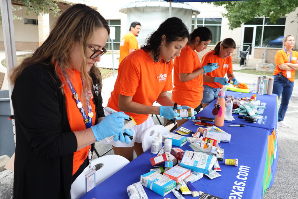 NBU staff marks old prescription bottles
