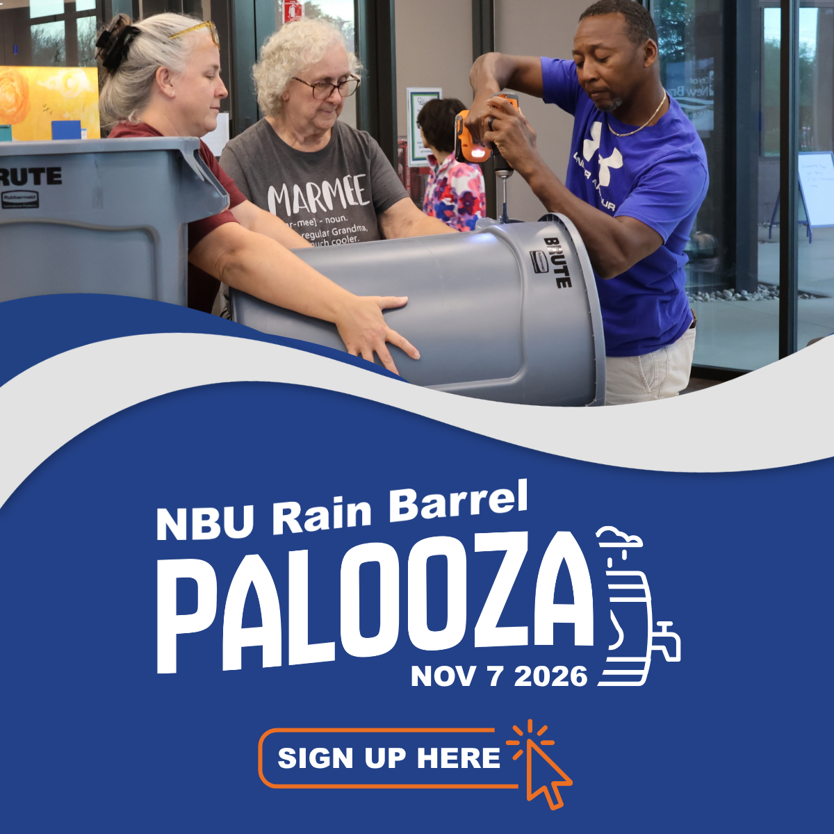 Rain Barrel Palooza by NBU, click the image to sign up.